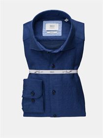 Eterna marineblå hørskjorte by1863 super soft. Slim Fit 2360 09 FS82